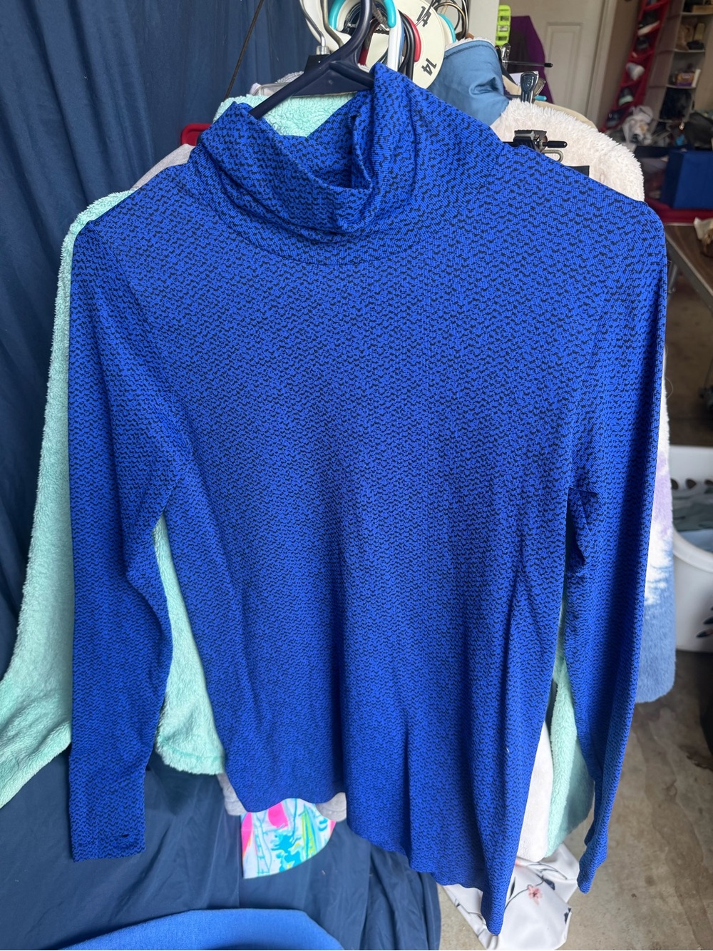 Athleta Royal Blue Cowl Neck Sweater